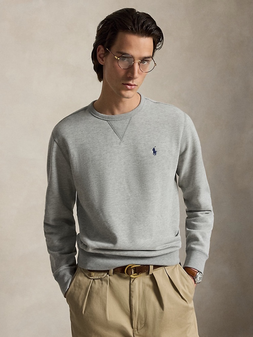 Polo by Ralph Lauren Light Gray Crewneck Sweatshirt with Navy Pony
